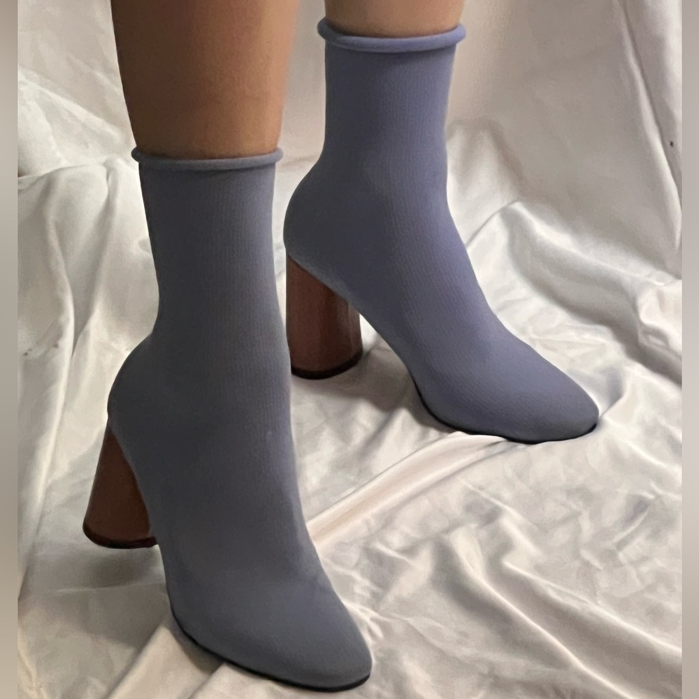 Purple “sock” boots